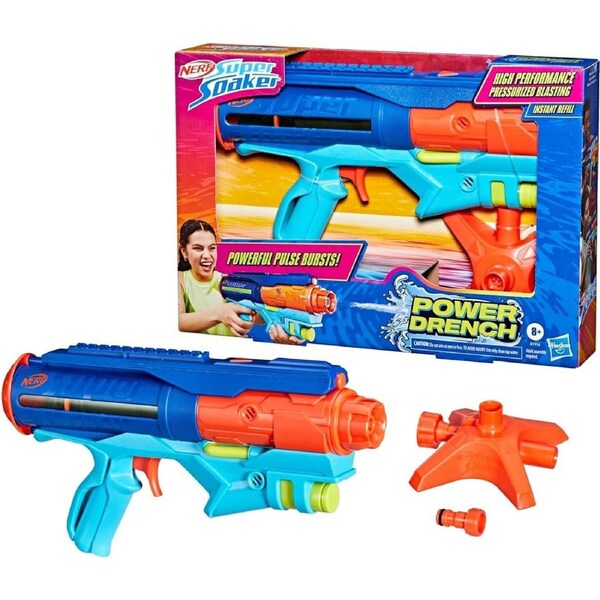 Nerf Super Soaker Power Drench Water Blaster Easy Fill Outdoor Toy Ages 8+
