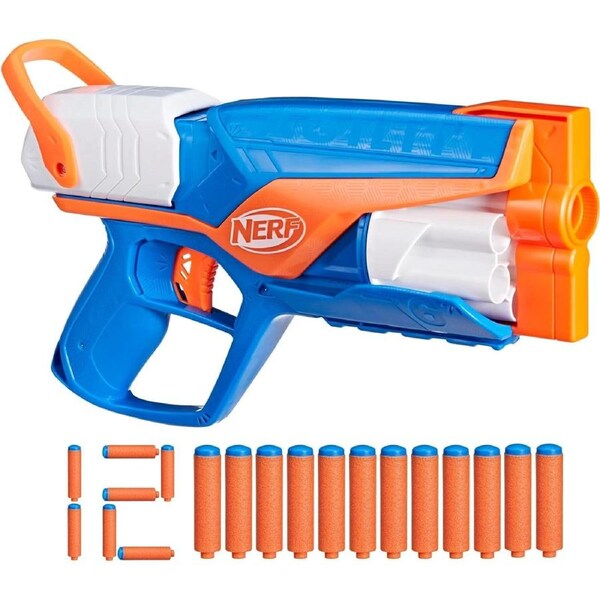 Nerf Agility Blaster N Series 6 Dart Drum with 12 Foam Darts Kids Toy Ages 8+