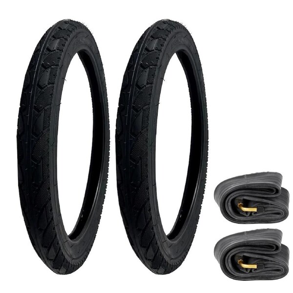 TDR pair of 20 x 2.50 Bicycle Tyre and Tube MTB Mountain Bike BMX Road 20 Inch Rubber Tyre Tubeless Inner Tube Replacement Kids Folding Bike Tricycle