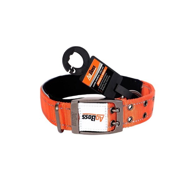 AgBoss Working Farm Pet Dog Collar Reflective Black 0.04x60cm 24 inch