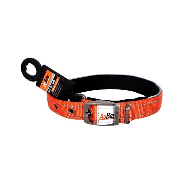 AgBoss Working Farm Pet Dog Collar Reflective Orange 0.025x55cm 22 inch
