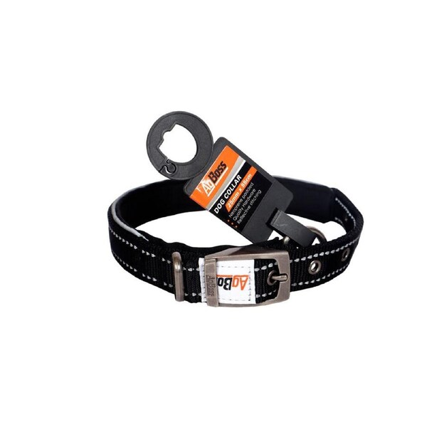 AgBoss Working Farm Pet Dog Collar Reflective Black 0.025x55cm 22 inch
