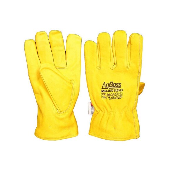 AgBoss 3M Leather Riggers Thinsulate Work Gloves Yellow XX Large