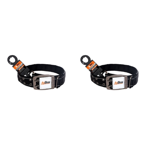 2PK AgBoss Working Farm Pet Dog Collar Reflective Black 0.04x75cm 30 inch