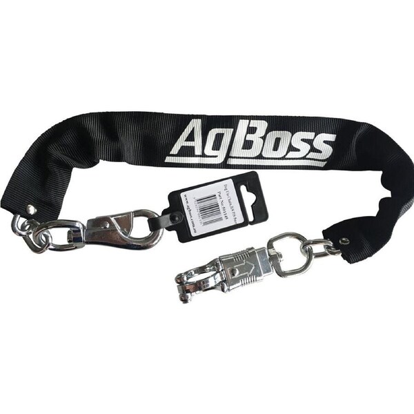AgBoss Dog Ute/Car Chain With Bull And Panic Snap Black 5x500mm