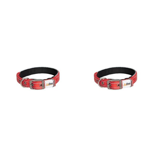 2PK AgBoss Working Farm Pet Dog Collar Reflective Black 0.025x55cm 22 inch