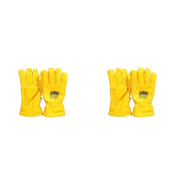 2PK AgBoss 3M Leather Riggers Thinsulate Work Gloves Yellow X Large