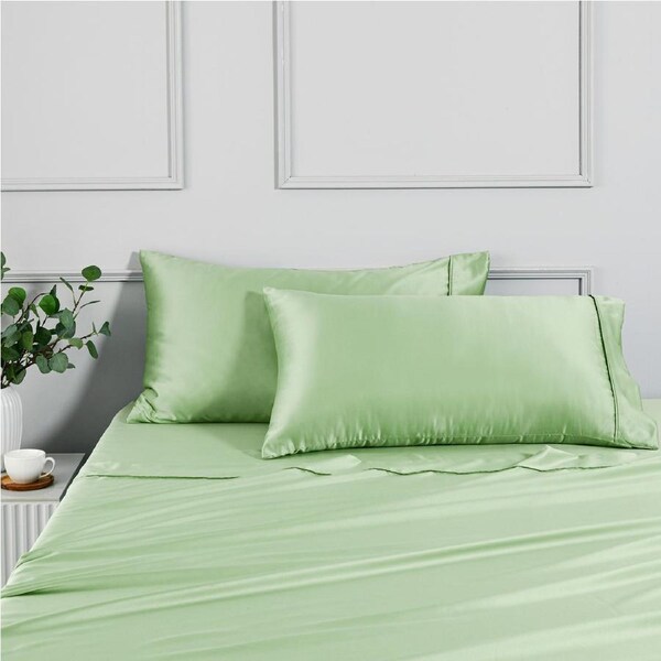 Dreamaker Matte&nbsp;Satin&nbsp;King Pillowcase Sage - Twin Pack