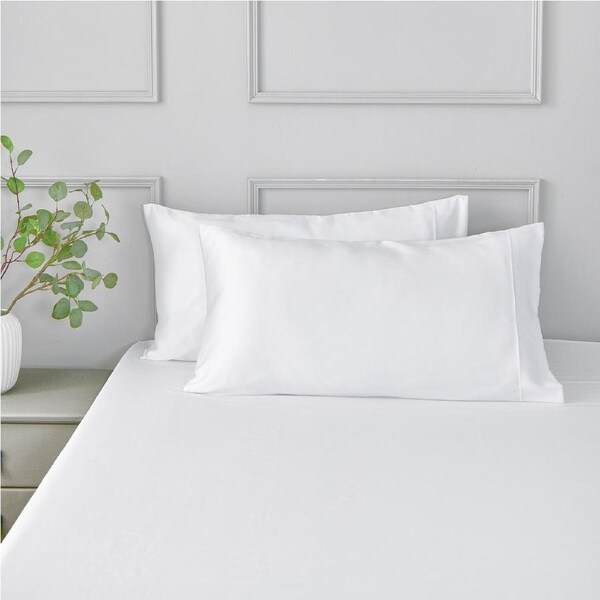 Dreamaker Matte&nbsp;Satin&nbsp;King Pillowcase White - Twin Pack