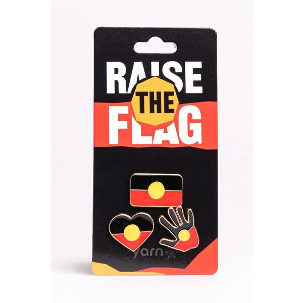 "Raise The Flag" Aboriginal Flag Lapel Pin (3 Pack)