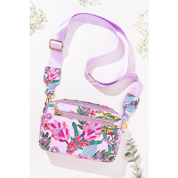 Pink Banksia Crossbody Bag