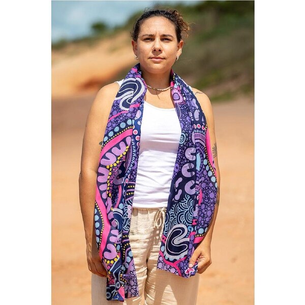 Muru To Our Biriwal (Pathway To Our Future) Rectangle Chiffon Scarf