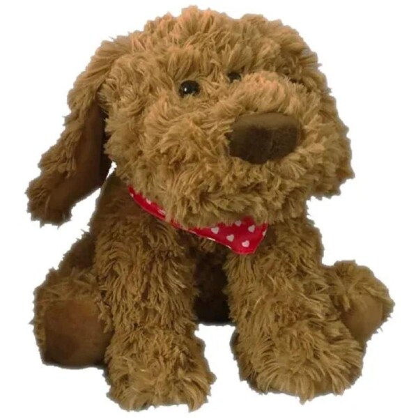 Elka Australia Plush Toy - Dog Floppy Brown Max Heart Scarf 23cm