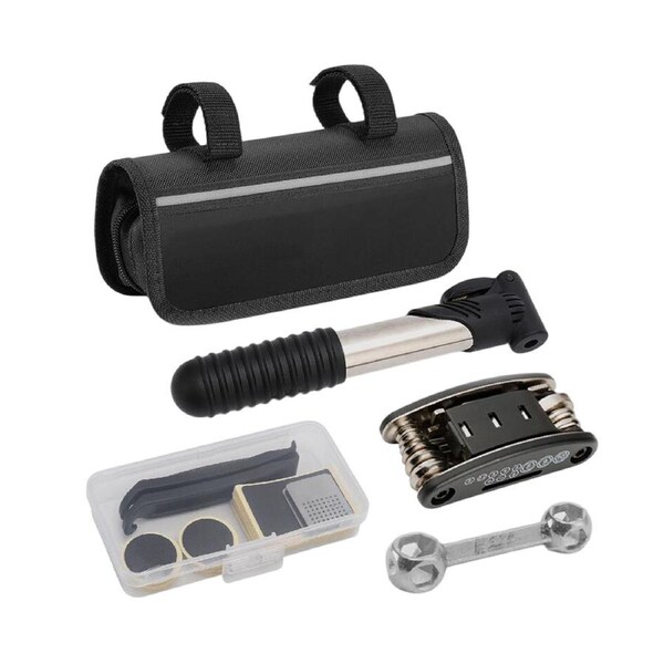 Bicycle Repair Kit with Tire Levers Patch Kit Pump Multi Tool for Mountain Bike