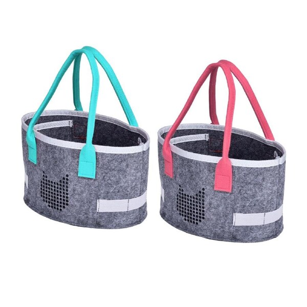 2pcs Doll Storage Organization Bag Felt Handbag Toy Organizer Storage