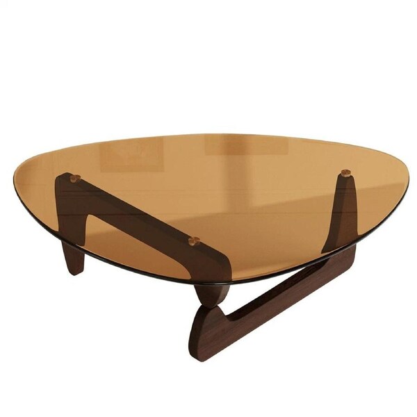 P&P Unique XL 110CM Coffee Table Modern Living Room Accent Center Table with Tempered Glass Top