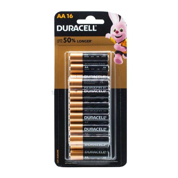 Duracell AA Batteries – 16 Pack (PK16) - Long Lasting Alkaline Power