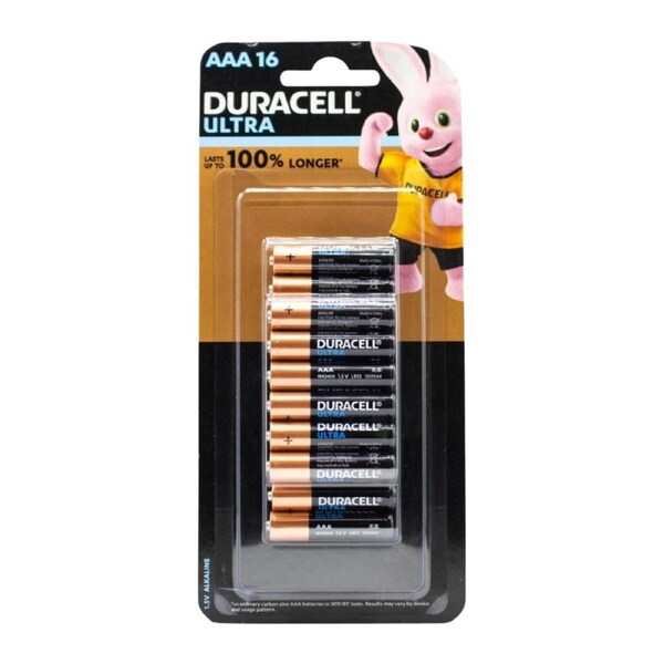 Duracell Ultra AAA Batteries – 16 Pack (PK16) - Long Lasting Alkaline Power