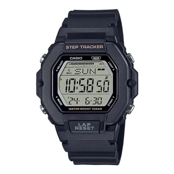 Casio LWS2200H-1AV Unisex Step Tracker Digital Watch 100m Resin Black Sport Timer