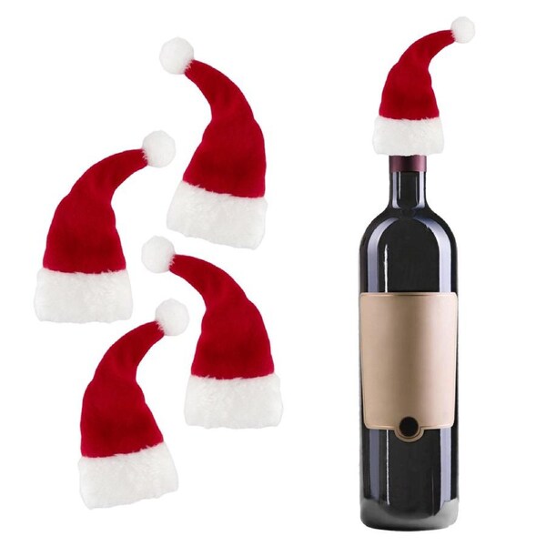 Santa Bottle Topper Hats (Pack of 4)
