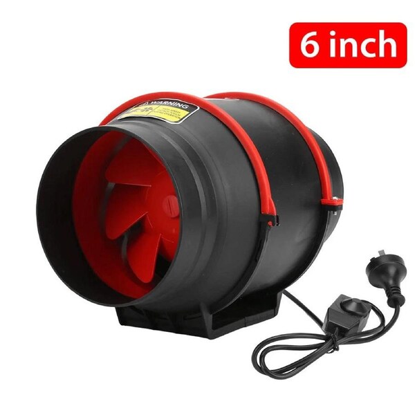 OZNALA 6" Silent Inline Fan Extractor Duct Hydroponic Exhaust Industrial Vent Kit