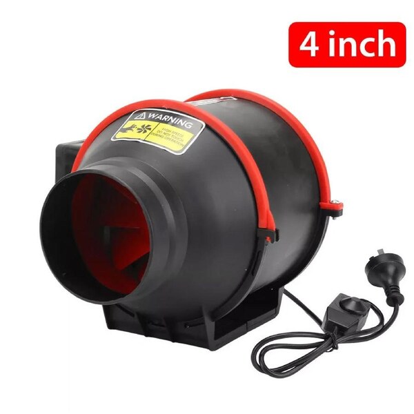 OZNALA 4" Silent Inline Fan Extractor Duct Hydroponic Exhaust Industrial Vent Kit