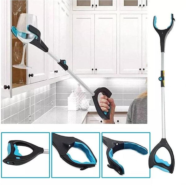 OZNALA 85*13cm LED Foldable & Extendable Heavy Duty Grabber Tool Industrial Pick-Up Stick Hand Grip Reach Trash Reacher