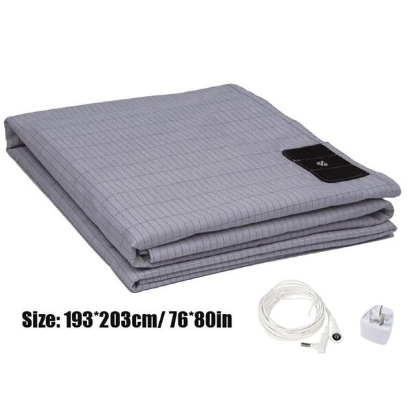 AU Plug Bed Earthing Sheet Grounding Sheet Mat Queen King Bed Sheet Flat Sheet 193*203cm Grey