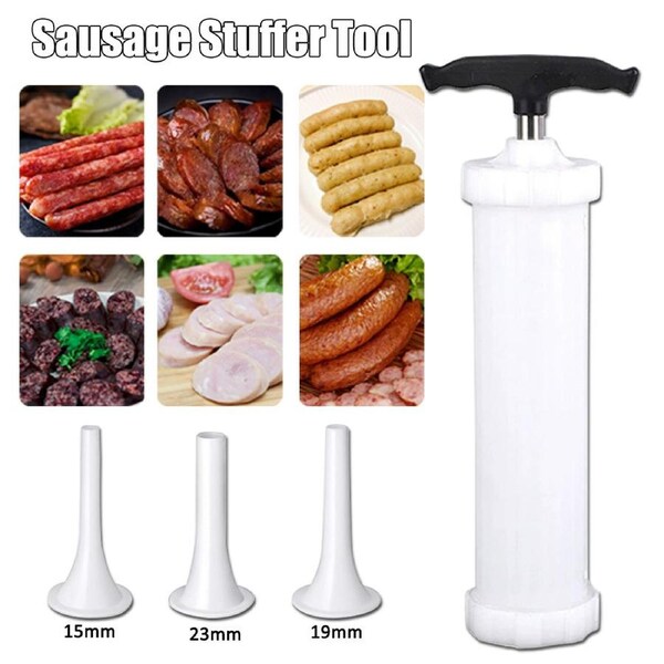Sausage Machine Meat Filler Stuffer Salami ?Maker Funnel Hand Operated Kitchen