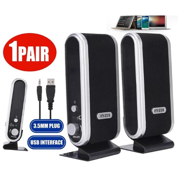 1 Pair USB Speakers Computer Speaker Sound Stereo For PC Notebook Desktop Laptop