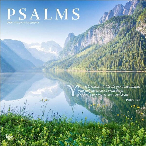 2026 Calendar Psalms 16-Month Square Wall, BrownTrout BT05207