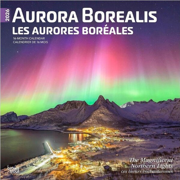 2026 Calendar Aurora Borealis 16-Month Square Wall, BrownTrout BT02176