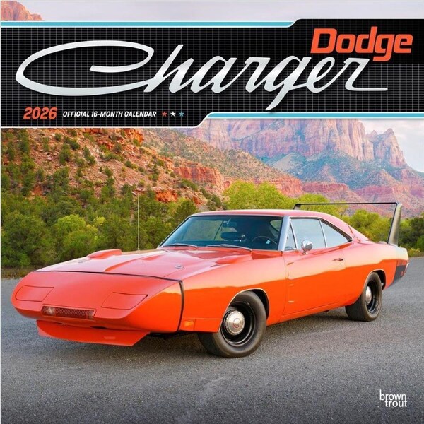 2026 Calendar Dodge Charger Official 16-Month Square Wall, BrownTrout BT01773