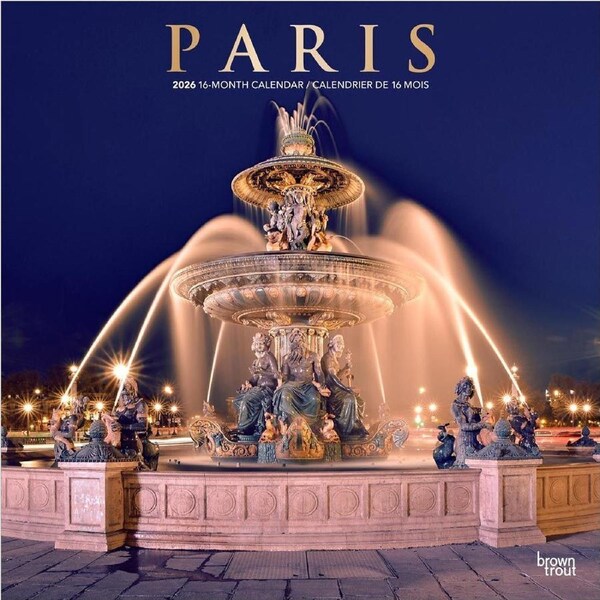 2026 Calendar Paris 16-Month Square Wall, BrownTrout BT05085