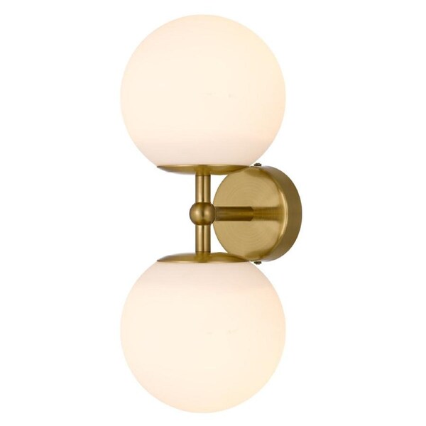 Eterna Contemporary Wall Lamp Light Glass Metal Opal Matt Antique Gold