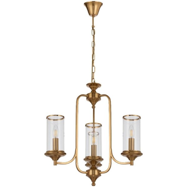 Velden Industrial Pendant Hanging Lamp Light Metal Glass Copper Clear Polished