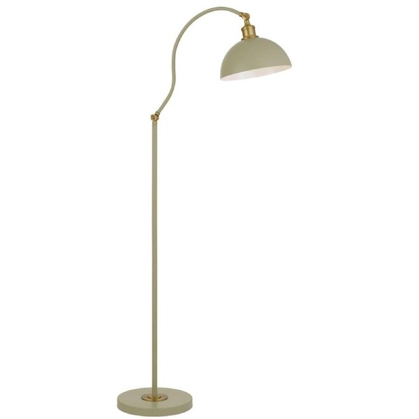 Brevik Modern Standing Floor Lamp Light Metal Green Satin