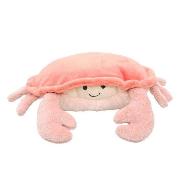 Urban Crab Rattle Stuffed Animal Plush Baby Soft Toy 19cm Coral