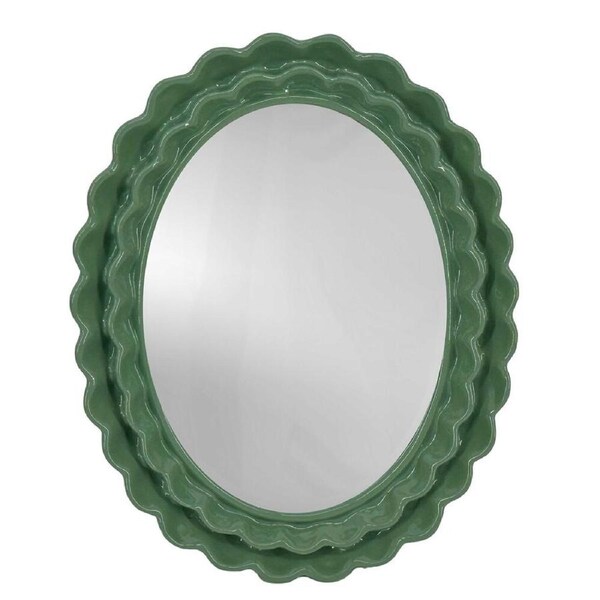 Urban Resin/Wood Lotti Petal Oval Mirror 5x7in 22x18cm Sage Green