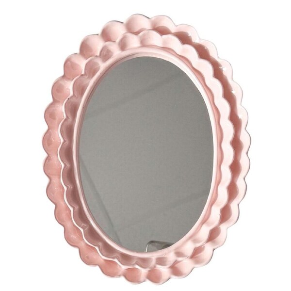 Urban Resin/Wood Lotti Petal Oval Mirror Frame 5x7in 22x18cm Pink