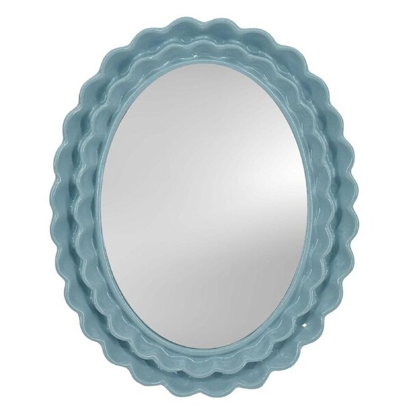Urban Resin/Wood Lotti Petal Oval Mirror Frame 5x7in 22x18cm Blue