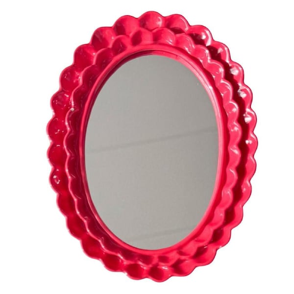 Urban Resin/Wood Lotti Petal Oval Mirror Frame 5x7in 22x18cm Red