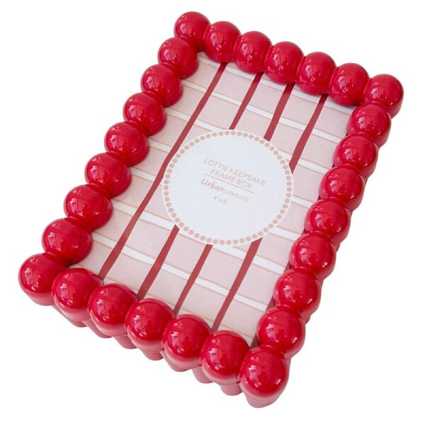 Urban Resin/Wood Lotti Keepsake Photo Picture Frame Box 4x6in 22x18cm Red