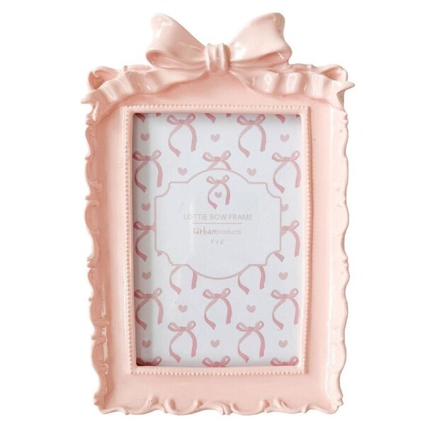 Urban Resin/Wood Lotti Bow Photo Picture Frame 4x6in 20x14cm Pink