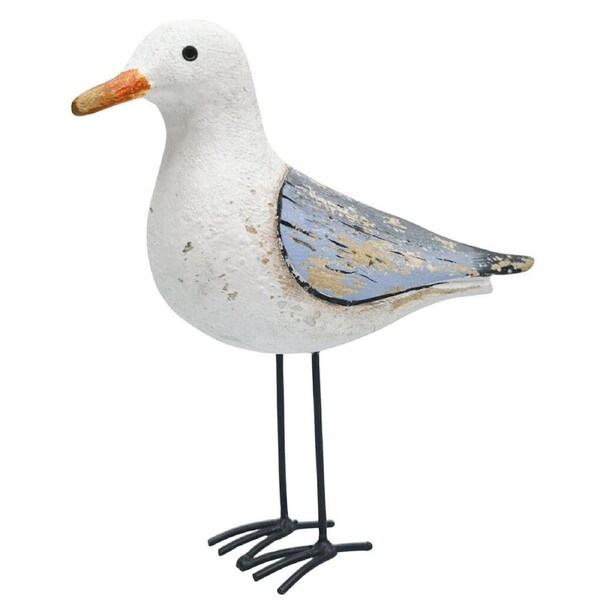 Urban Wooden Drift Seagull Decorative Ornament 17x19cm White