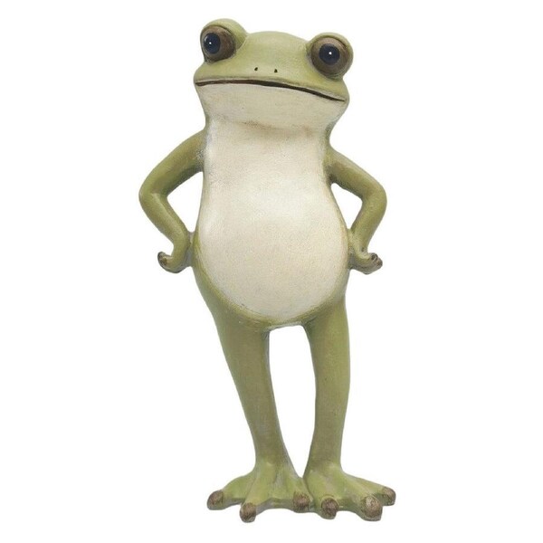 Urban Standing Frog Resin Decorative Ornament Statue 21x11cm Green