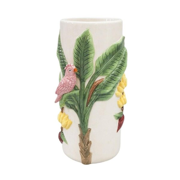 Urban Ceramic Jungle Home Decor Flower Vase 22x12cm Beige/Green