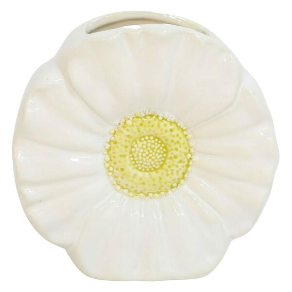 Urban Ceramic Flower Home Decorative Vase 13x7cm White/Yellow