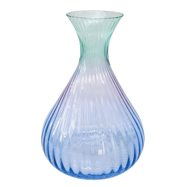 Urban Ellie Ombre 2L Glass Decanter Pitcher Jug 24x10cm Aqua Blue