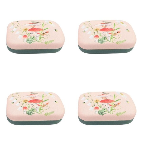 4PK Urban Leather Bee Enchanted Mini Travel Cosmetic Storage Case 9cm Pink